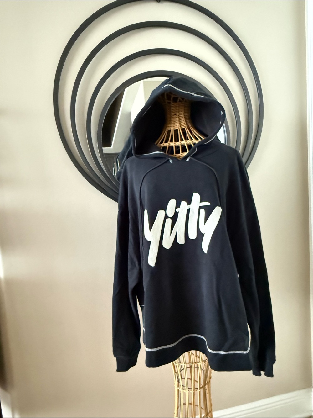 YITTY Black Hoodie Sweater with White Logo